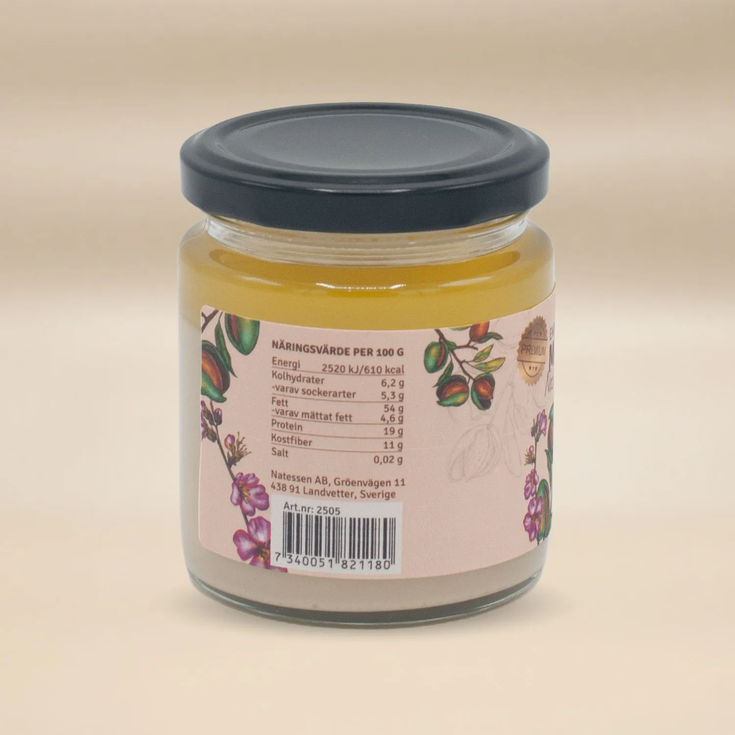 Natessen Mother Earth Mandelsmør Naturell smør 210g kremet