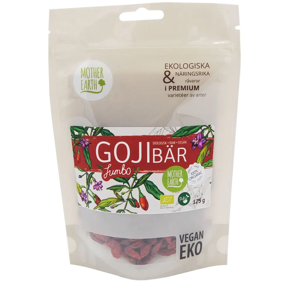 Natessen Mother Earth Jumbo gojibær 125g raw øko søt