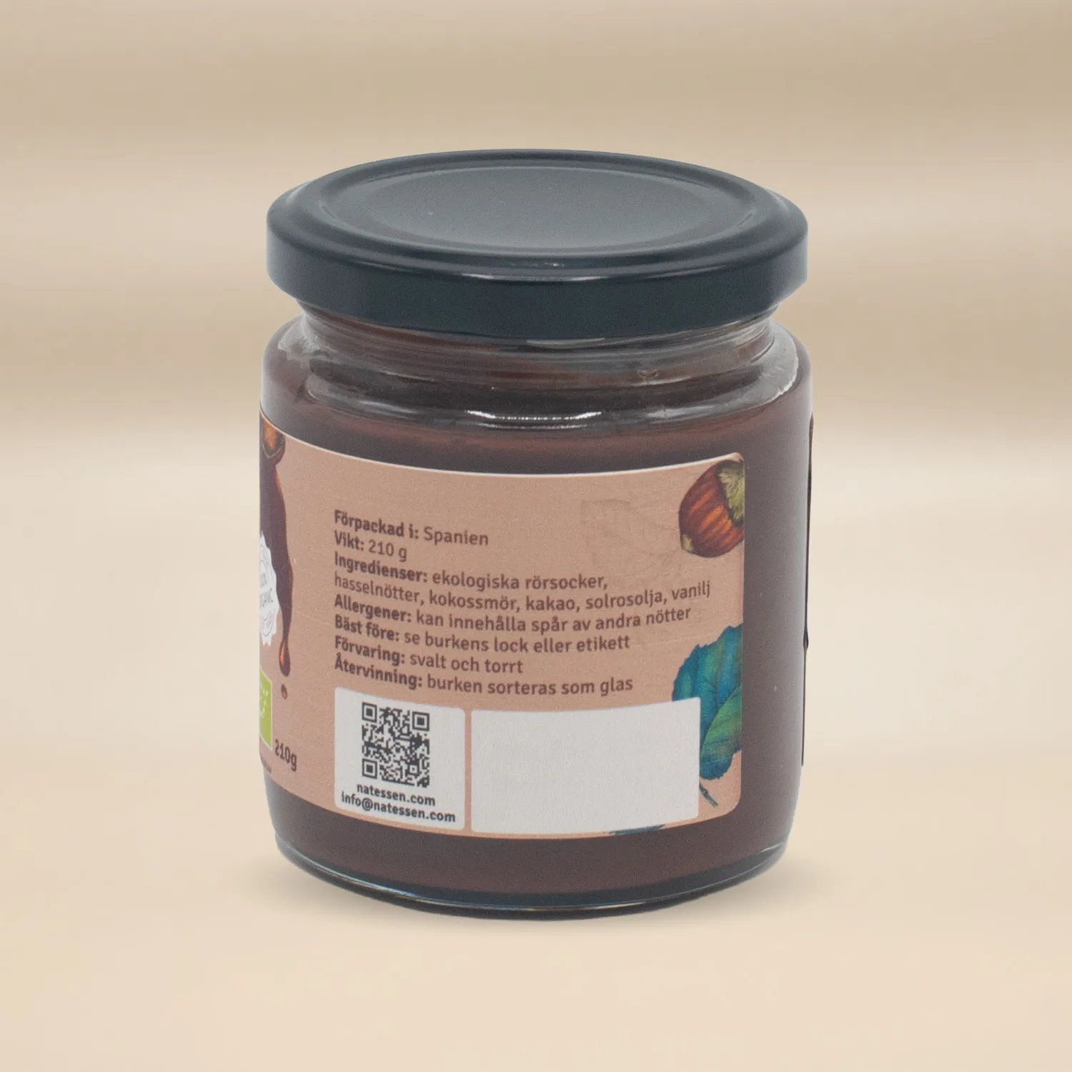 Natessen Mother Earth hasselnøtt sjokoladekrem 210g økologisk