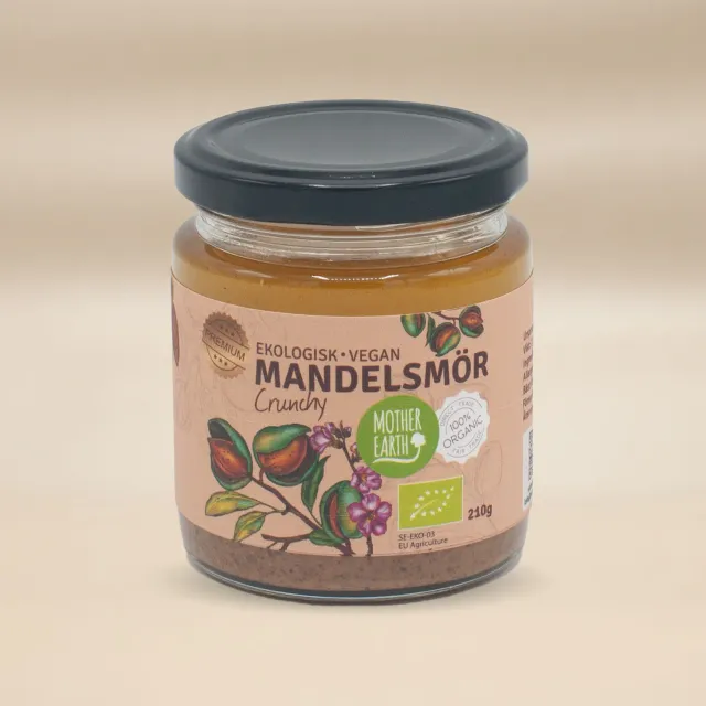 Natessen Mother Earth mandelsmør crunchy øko 210 g