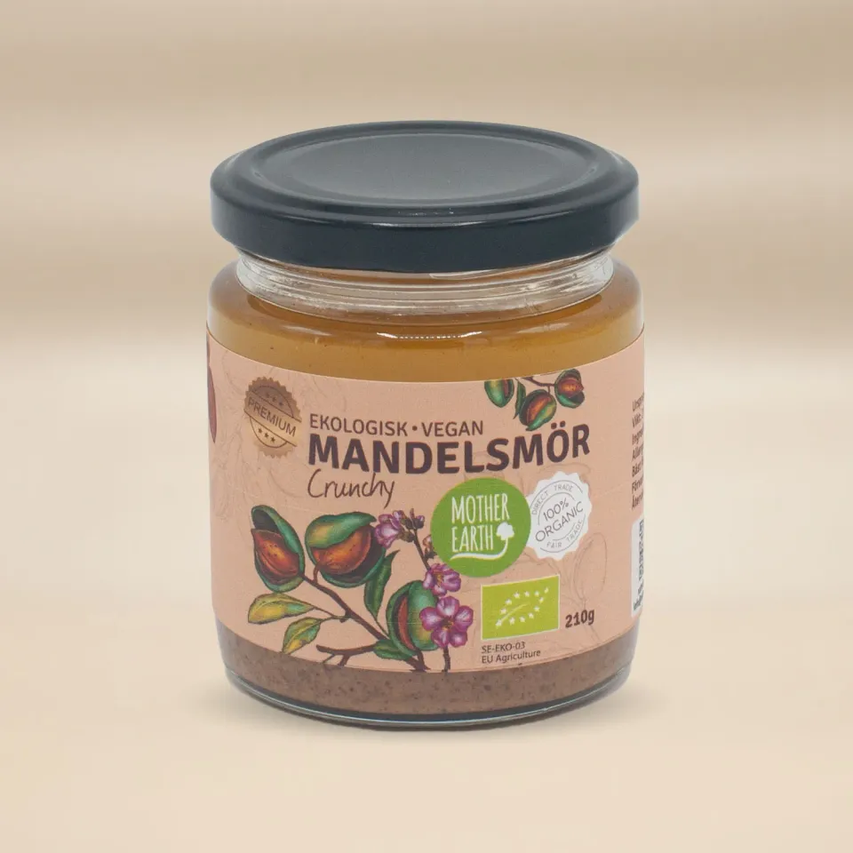 Natessen Mother Earth mandelsmør crunchy øko 210 g