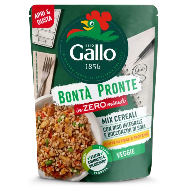 Riso Gallo Bontà Pronte Mix Cereali Veggie ferdigrett 220g fiberrik