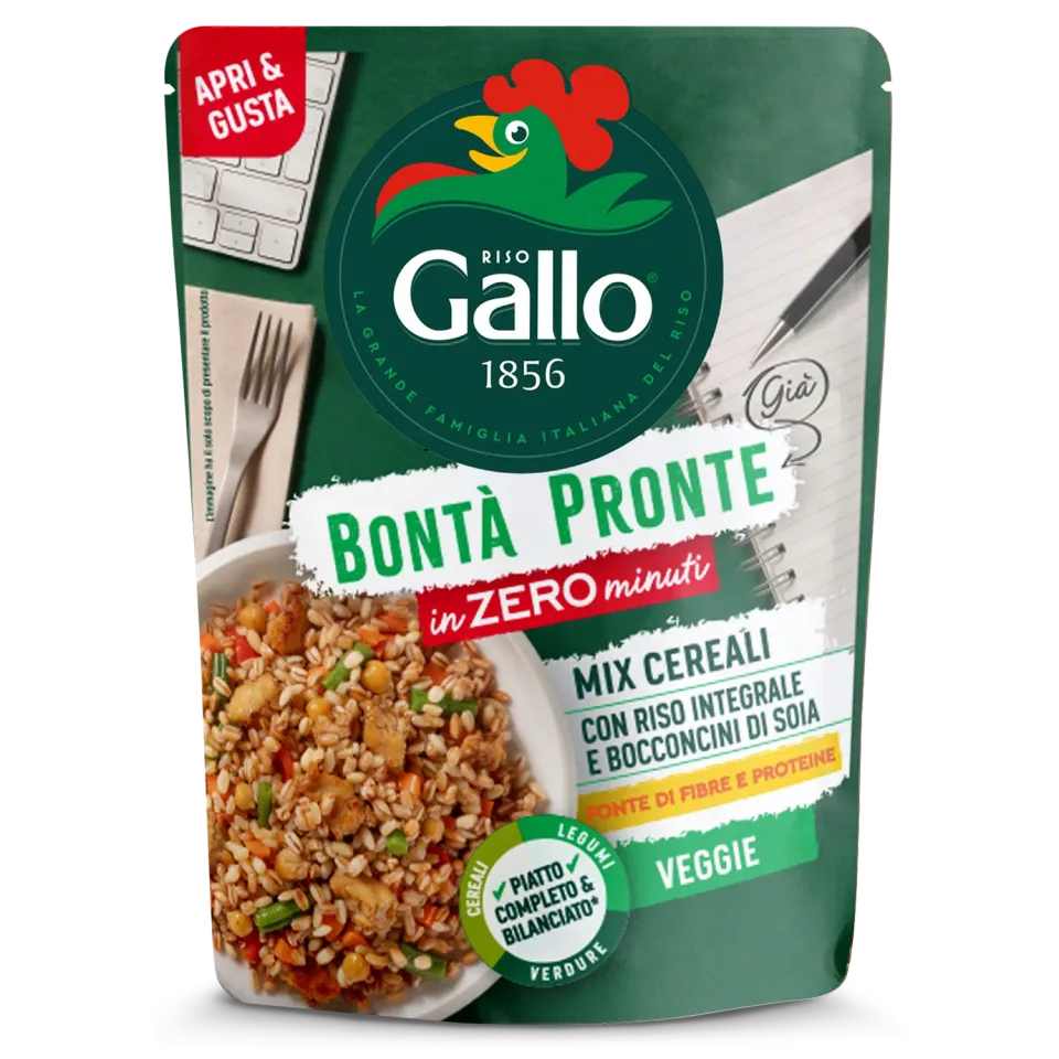 Riso Gallo Bontà Pronte Mix Cereali Veggie ferdigrett 220g fiberrik