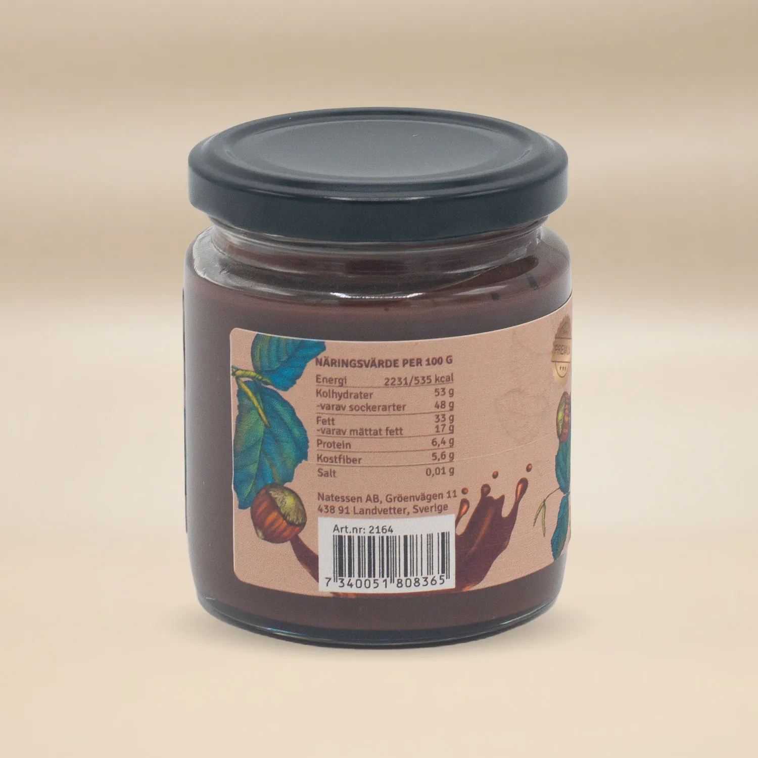 Natessen Mother Earth hasselnøtt sjokoladekrem 210g økologisk