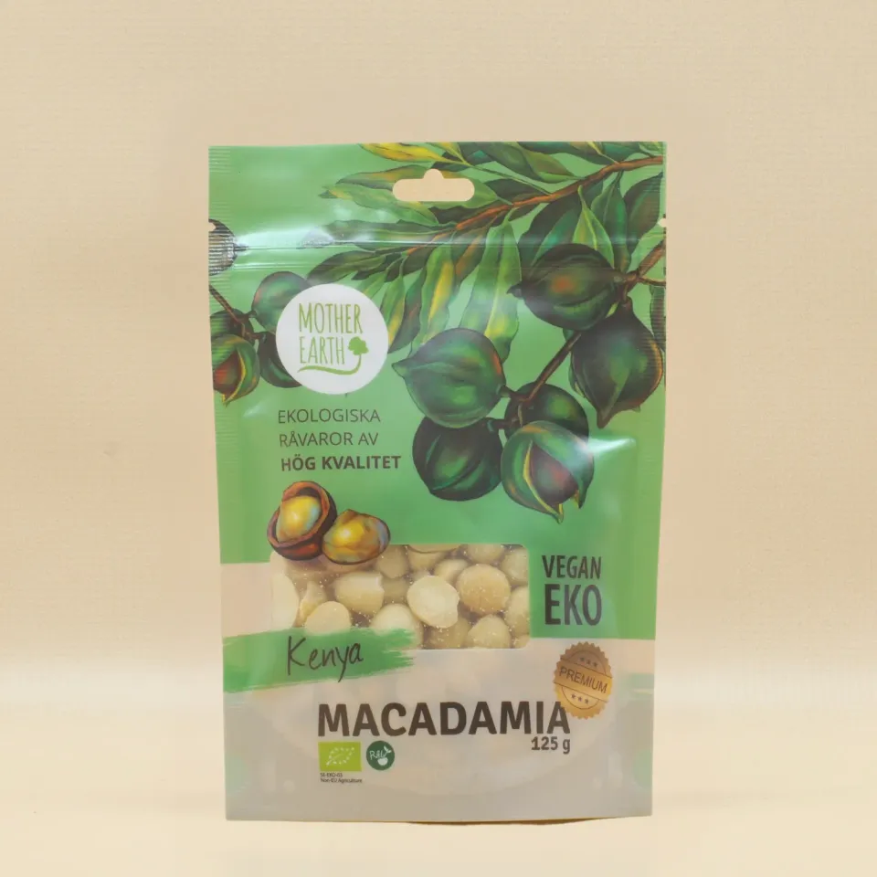 Natessen Mother Earth Macadamia rå nøtter 125g økologisk