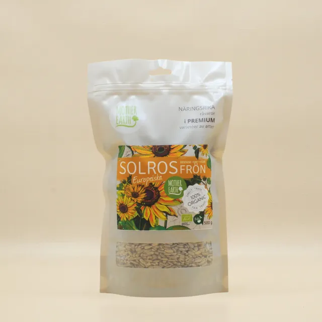 Natessen Mother Earth Solrosfrön EKO 500g solsikkefrø naturell
