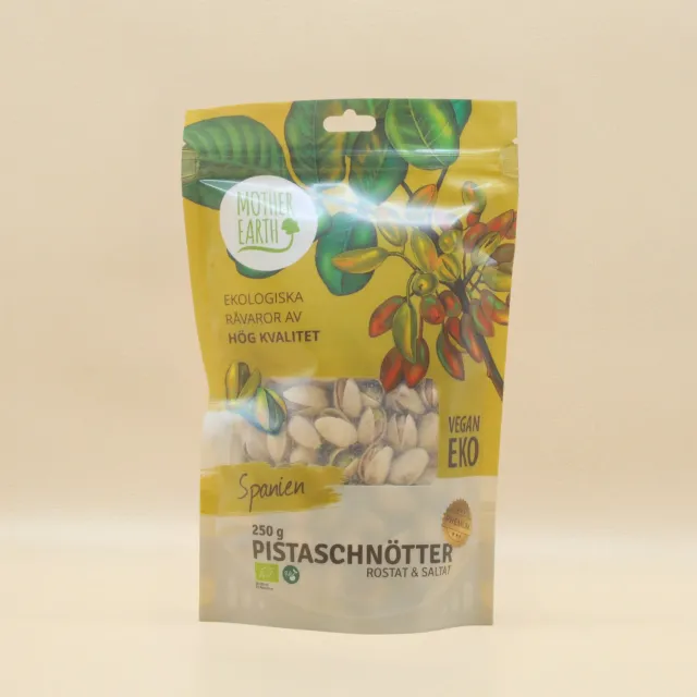 Natessen Mother Earth pistasjnøtter premium raw øko 125 g sprø