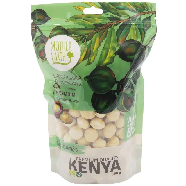 Natessen Mother Earth Premium makadamianøtter raw øko 500 g kremet