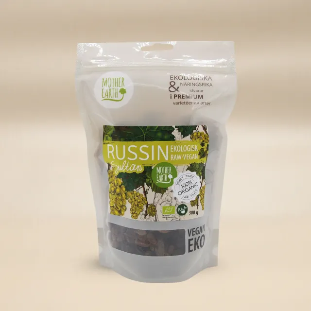Natessen Mother Earth Sultanrussin rosiner 300 g raw økologisk