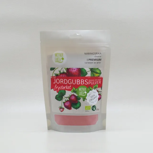 Natessen Mother Earth jordbærpulver frysetørket 100 g raw
