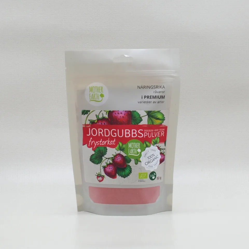 Natessen Mother Earth jordbærpulver frysetørket 100 g raw