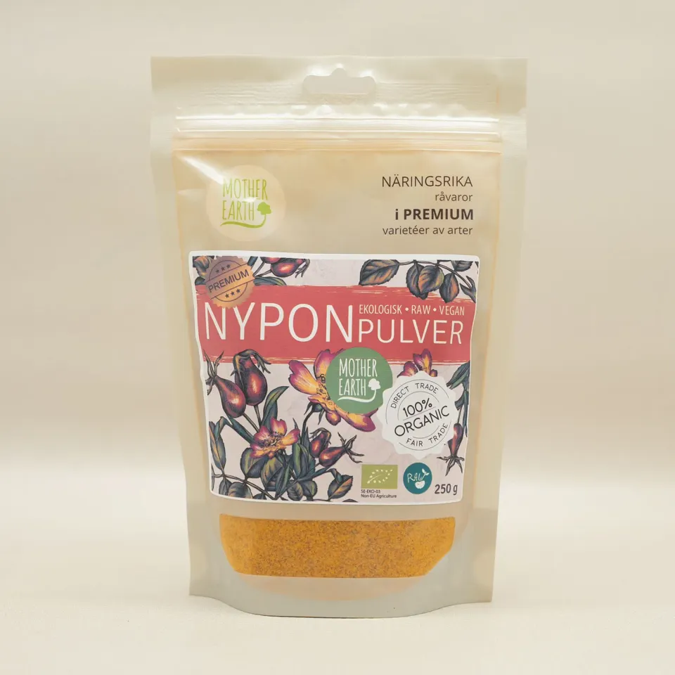 Natessen Mother Earth Nypepulver Frystørket Premium RAW EKO 250 g syrlig