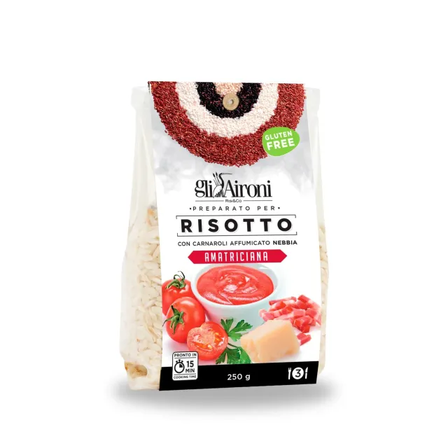 Gli Aironi Risotto all'Amatriciana risottomiks røkt