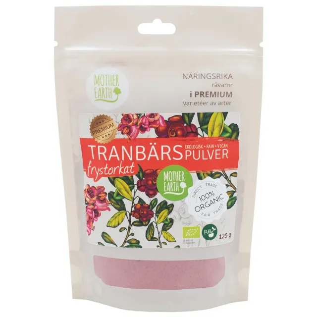 Natessen Mother Earth tranebærpulver nordisk øko 125 g syrlig