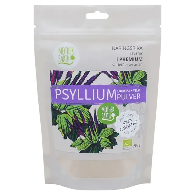 Natessen Mother Earth psyllium fiberpulver øko 200 g nøytral