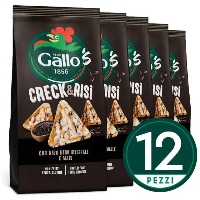 Riso Gallo Creck&Risi svart ris snack mais integrale