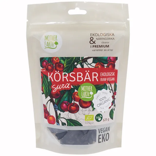 Natessen Mother Earth Sura Kirsebær Tørket 125g RAW&EKO Syrlig