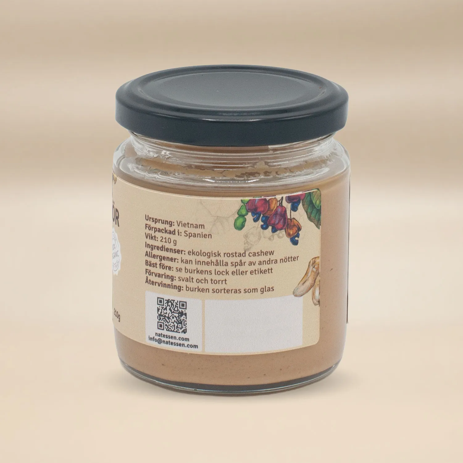 Natessen Mother Earth cashewsmør ristet 210 g premium