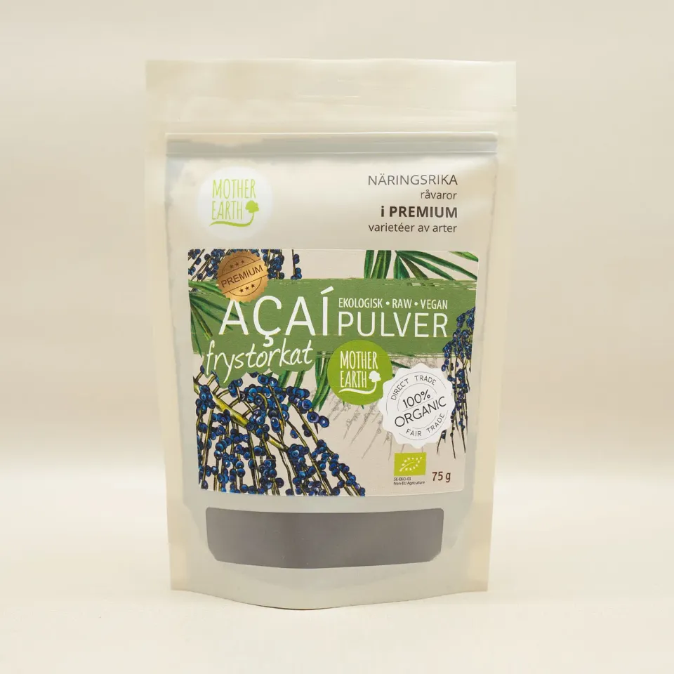 Natessen Mother Earth acaipulver frysetørket RAW EKO 75g bær