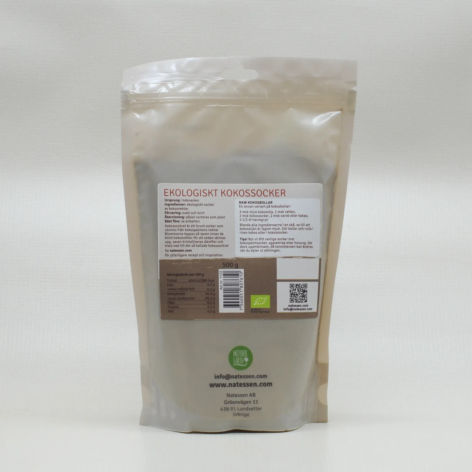 Natessen Mother Earth Premium kokossukker 500 g økologisk