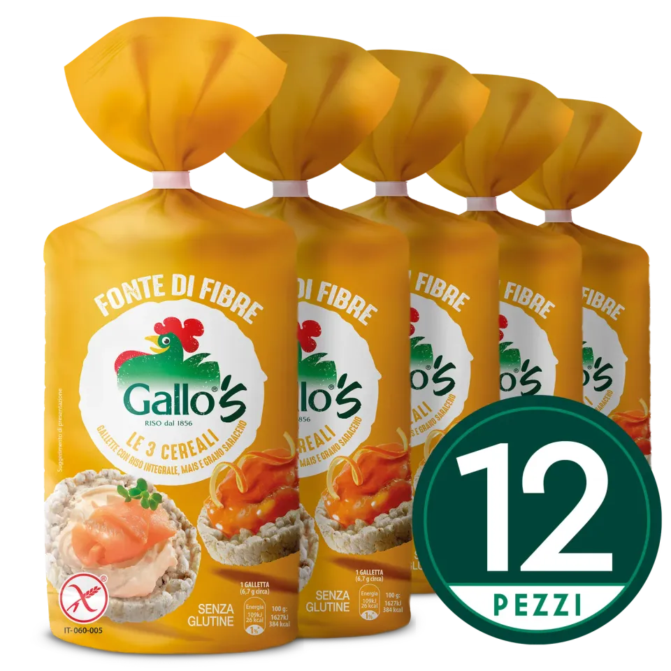 Riso Gallo Gallette 3 Cereali riskaker glutenfri