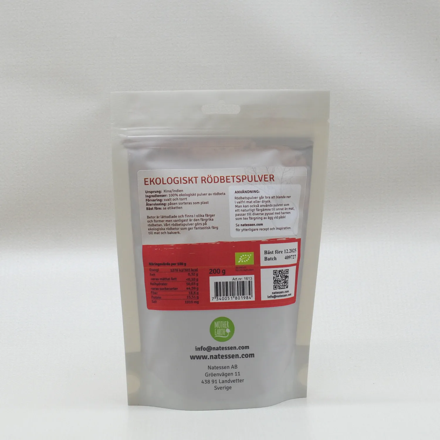 Natessen Mother Earth Rødbetpulver øko 200 g