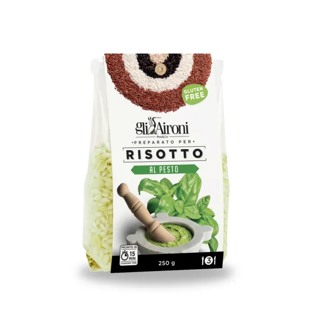 Gli Aironi al Pesto di Basilico risotto glutenfri