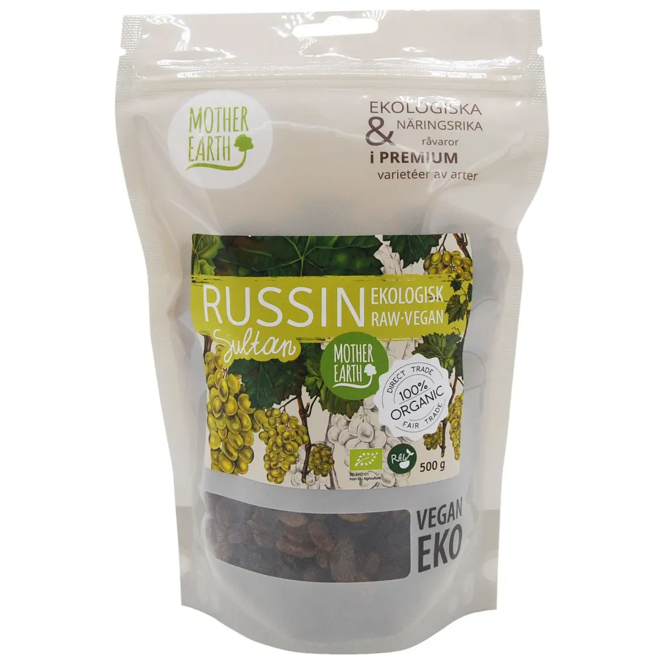 Natessen Mother Earth sultanrosiner rå øko 500 g