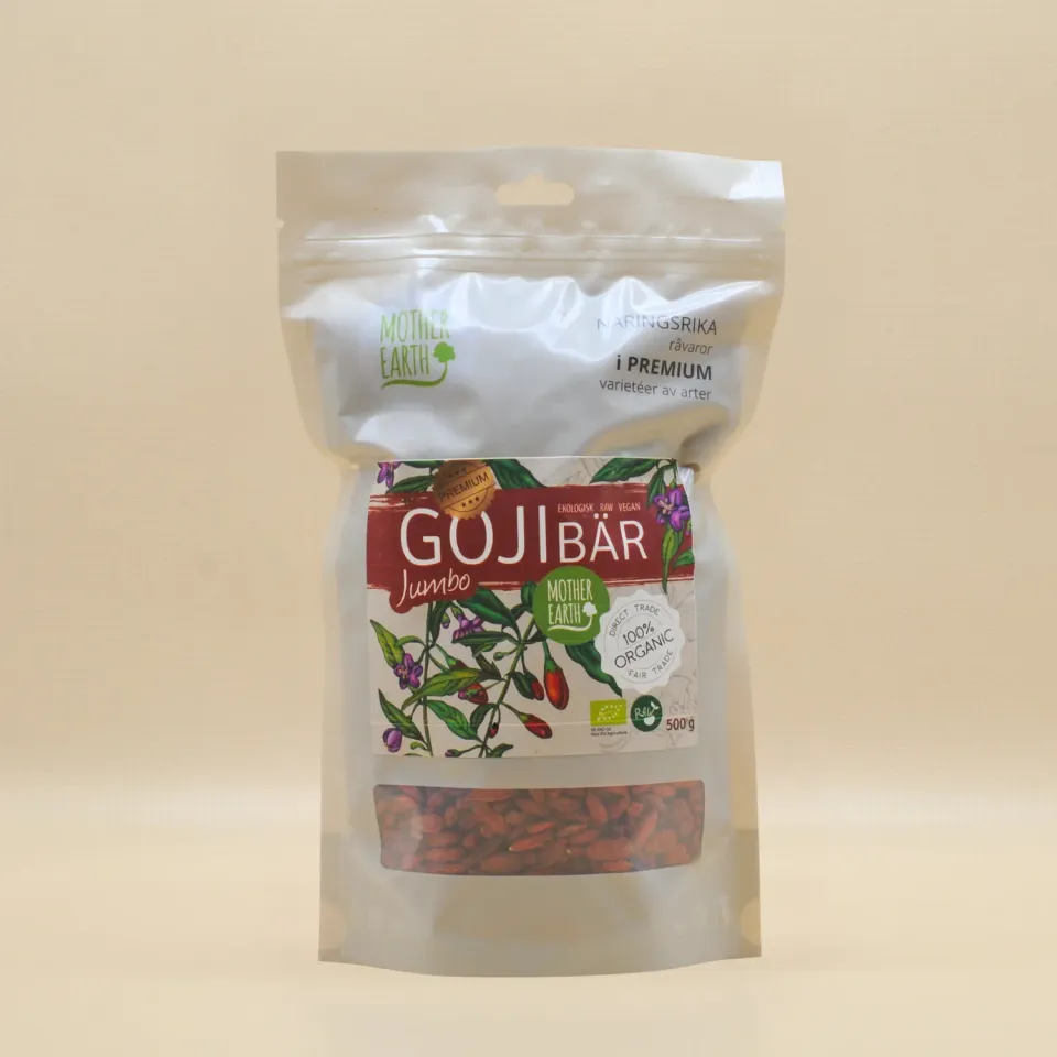 Natessen Mother Earth Jumbo gojibær 500g raw øko søt