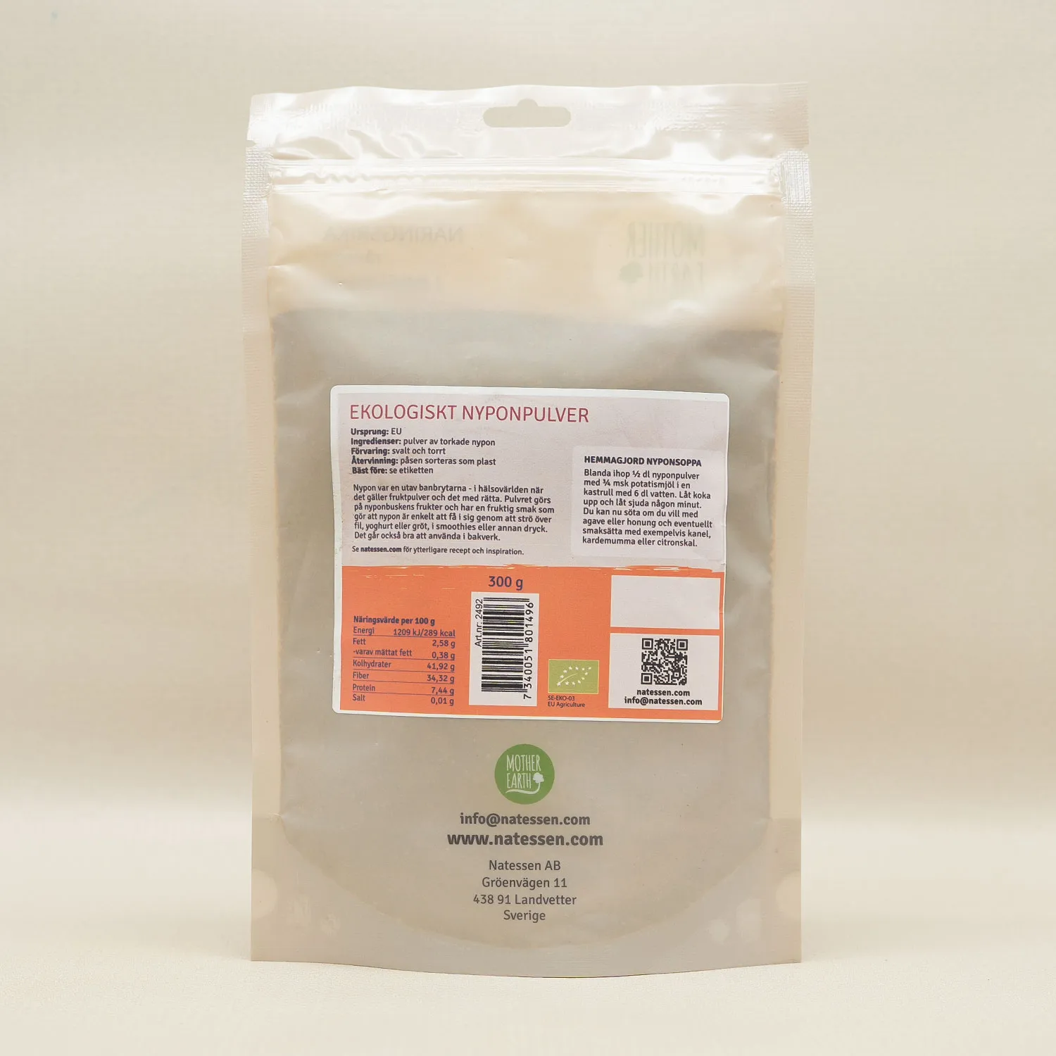 Natessen Mother Earth nypepulver 300 g øko