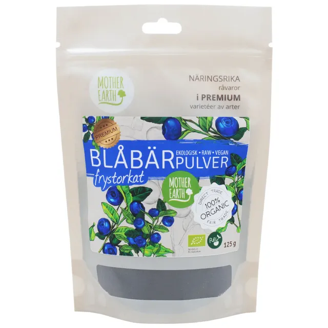 Natessen Mother Earth Blåbærpulver Nordisk pulver 125g frisk