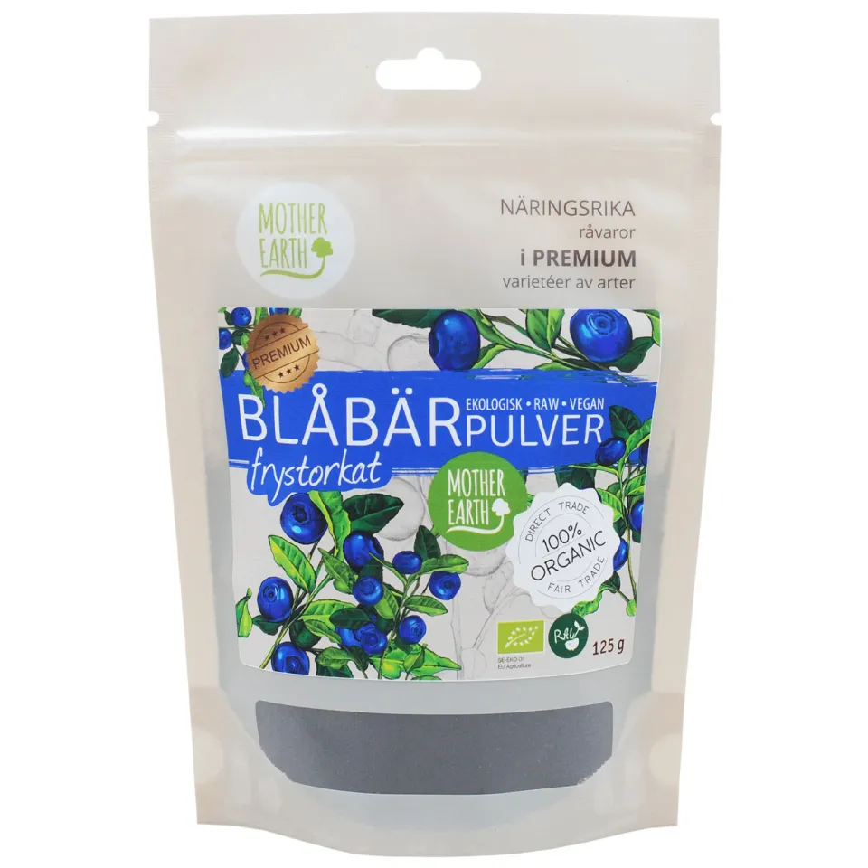 Natessen Mother Earth Blåbærpulver Nordisk pulver 125g frisk