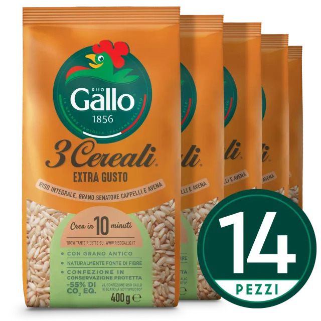 Riso Gallo 3 Cereali Extra Riso Integrale Avena Senatore Cappelli risblanding