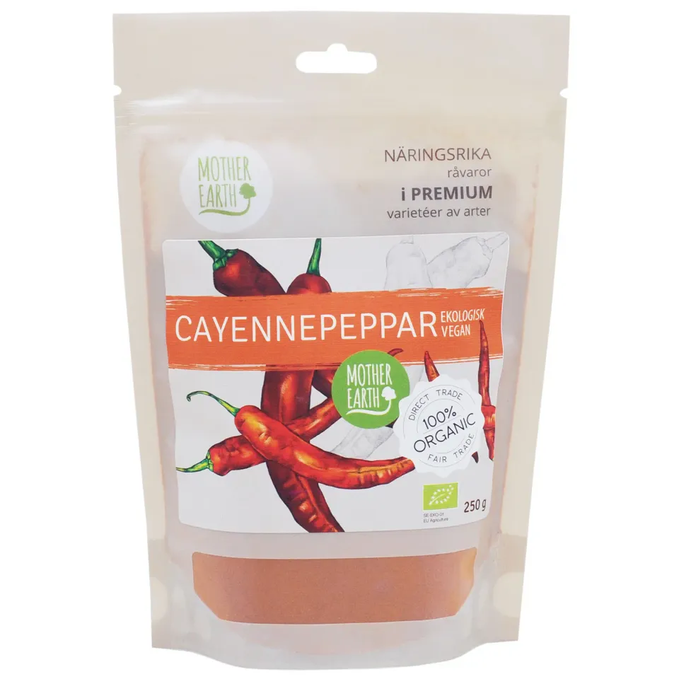 Natessen Mother Earth cayennepepper malt øko 250g sterk