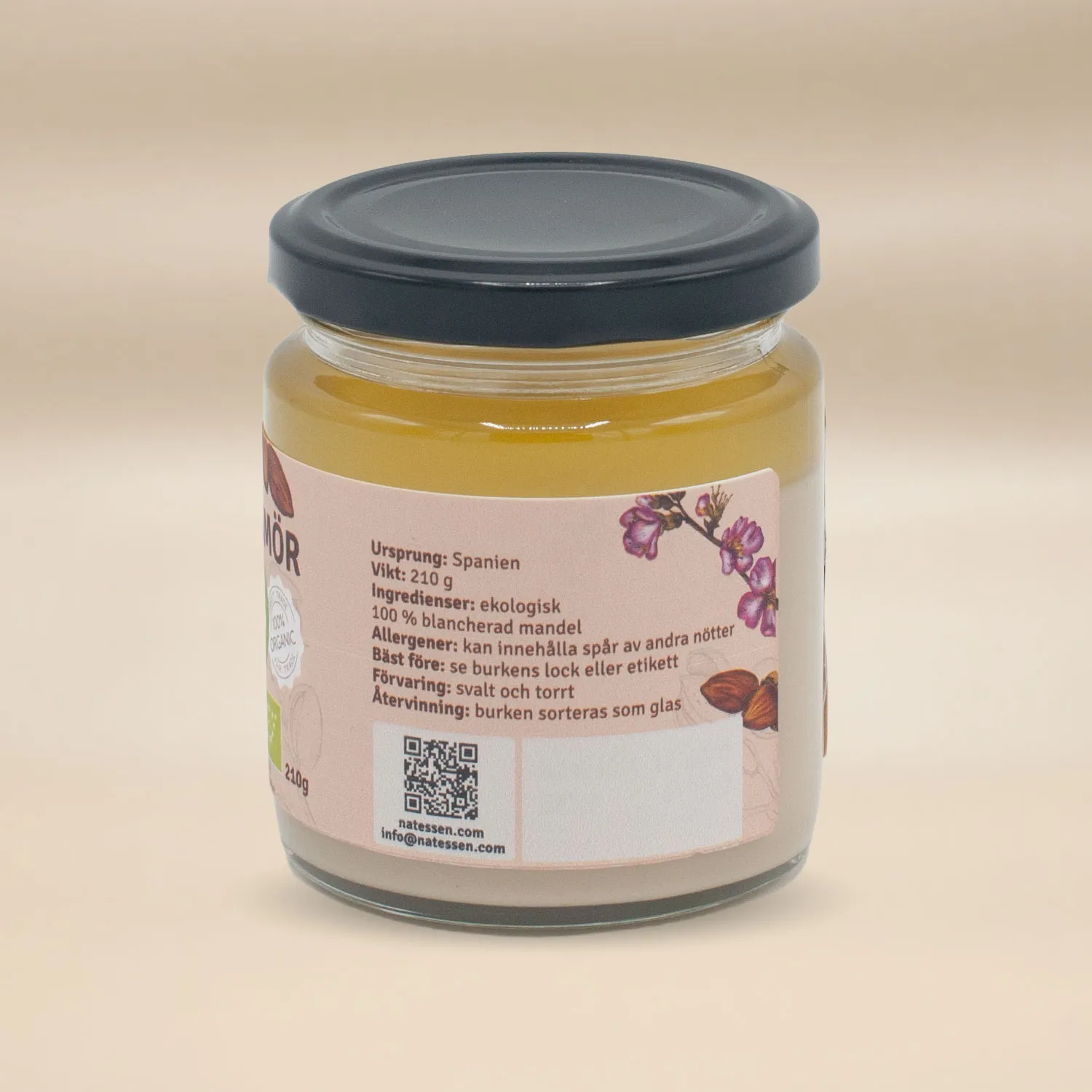 Natessen Mother Earth Mandelsmør Naturell smør 210g kremet