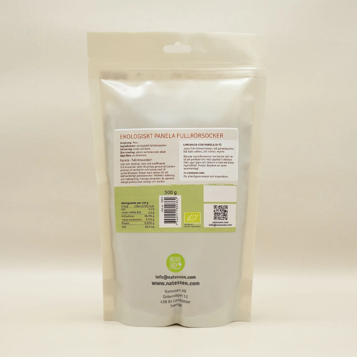 Mother Earth Panela fullrørsukker 500 g økologisk