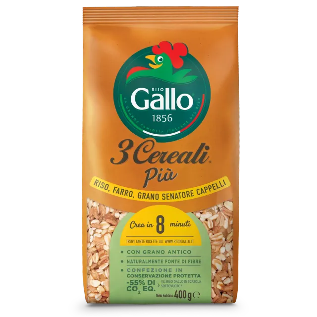 Riso Gallo 3 Cereali kornblanding 400 g fiberrik