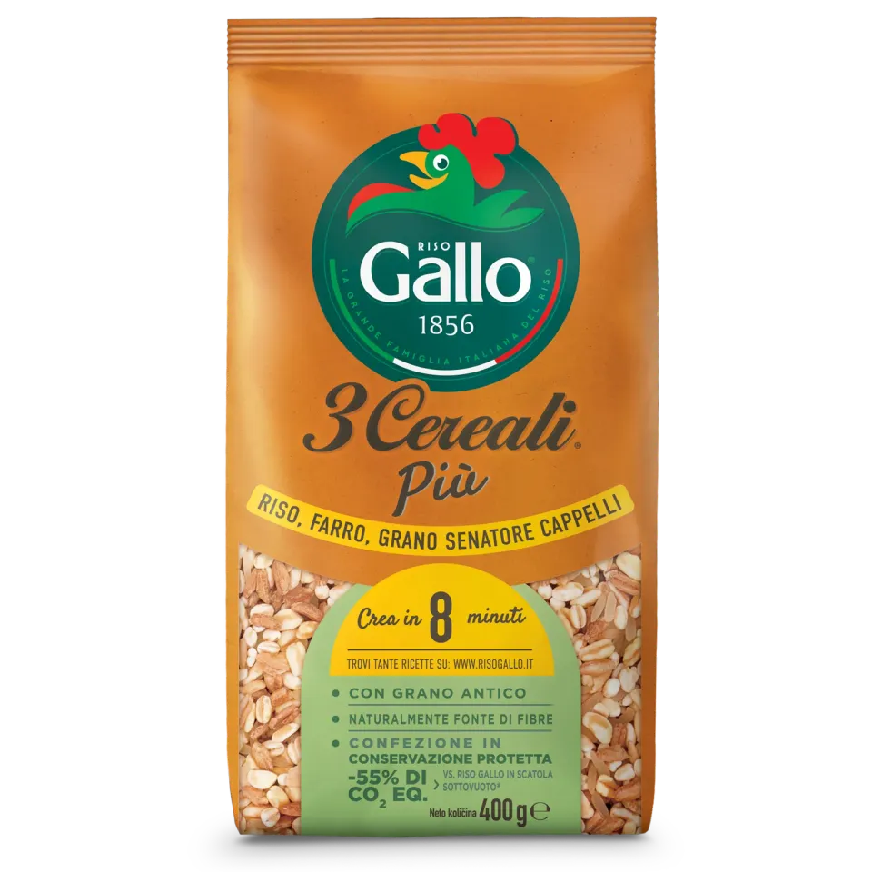 Riso Gallo 3 Cereali kornblanding 400 g fiberrik
