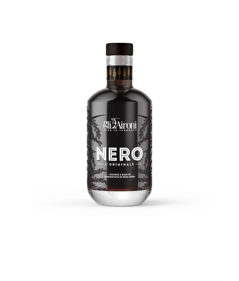 Gli Aironi Nero sake fermentert ris 20 cl italiensk