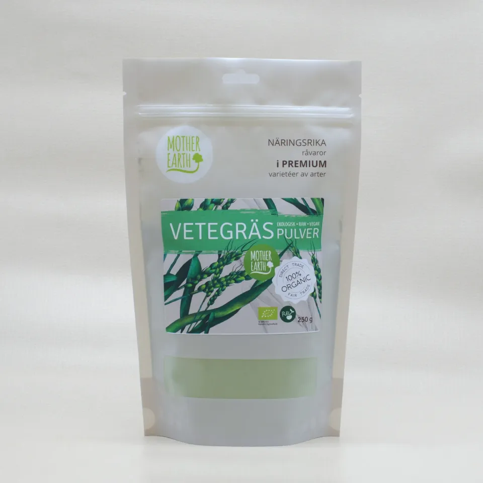 Natessen Mother Earth hvetegresspulver raw økologisk 250 g
