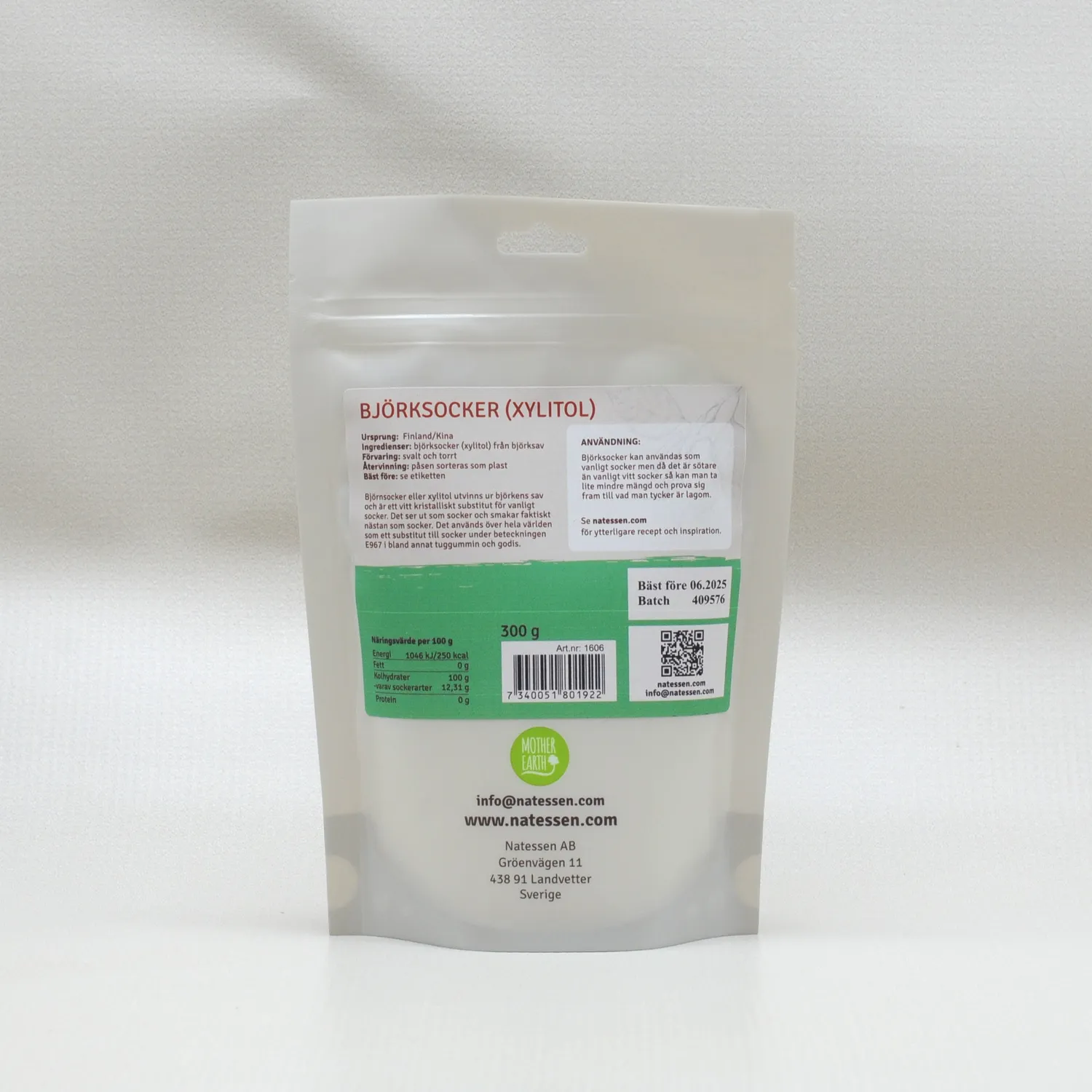 Natessen Mother Earth Bjørkesukker 300 g xylitol
