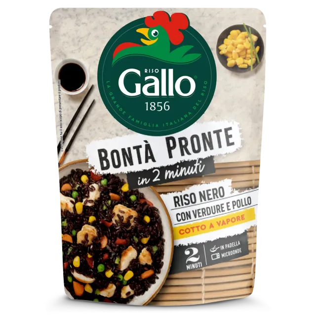 Riso Gallo Bontà Pronte Riso Nero ferdigris 220g med kylling