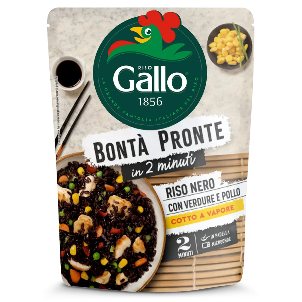 Riso Gallo Bontà Pronte Riso Nero ferdigris 220g med kylling