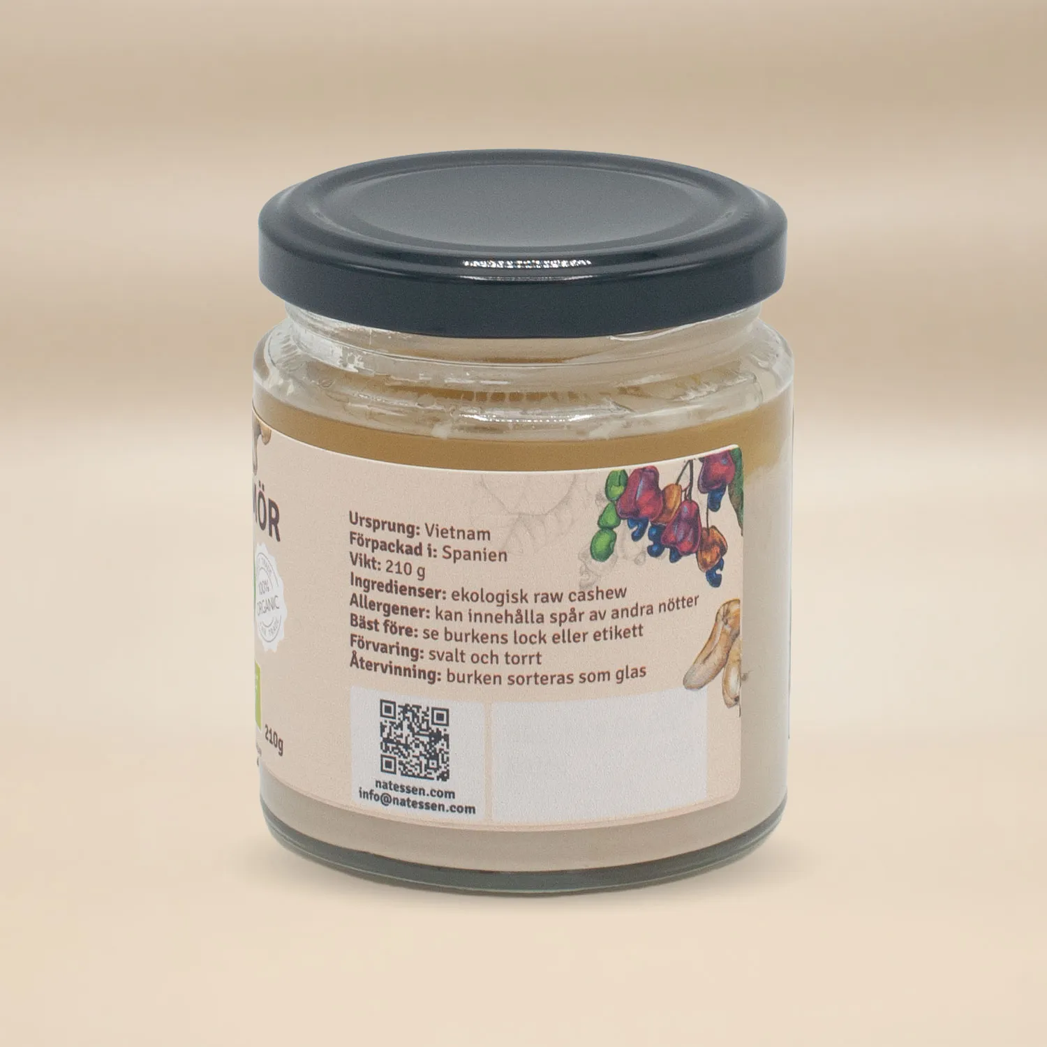 Natessen Mother Earth cashewsmør naturell premium øko 210g