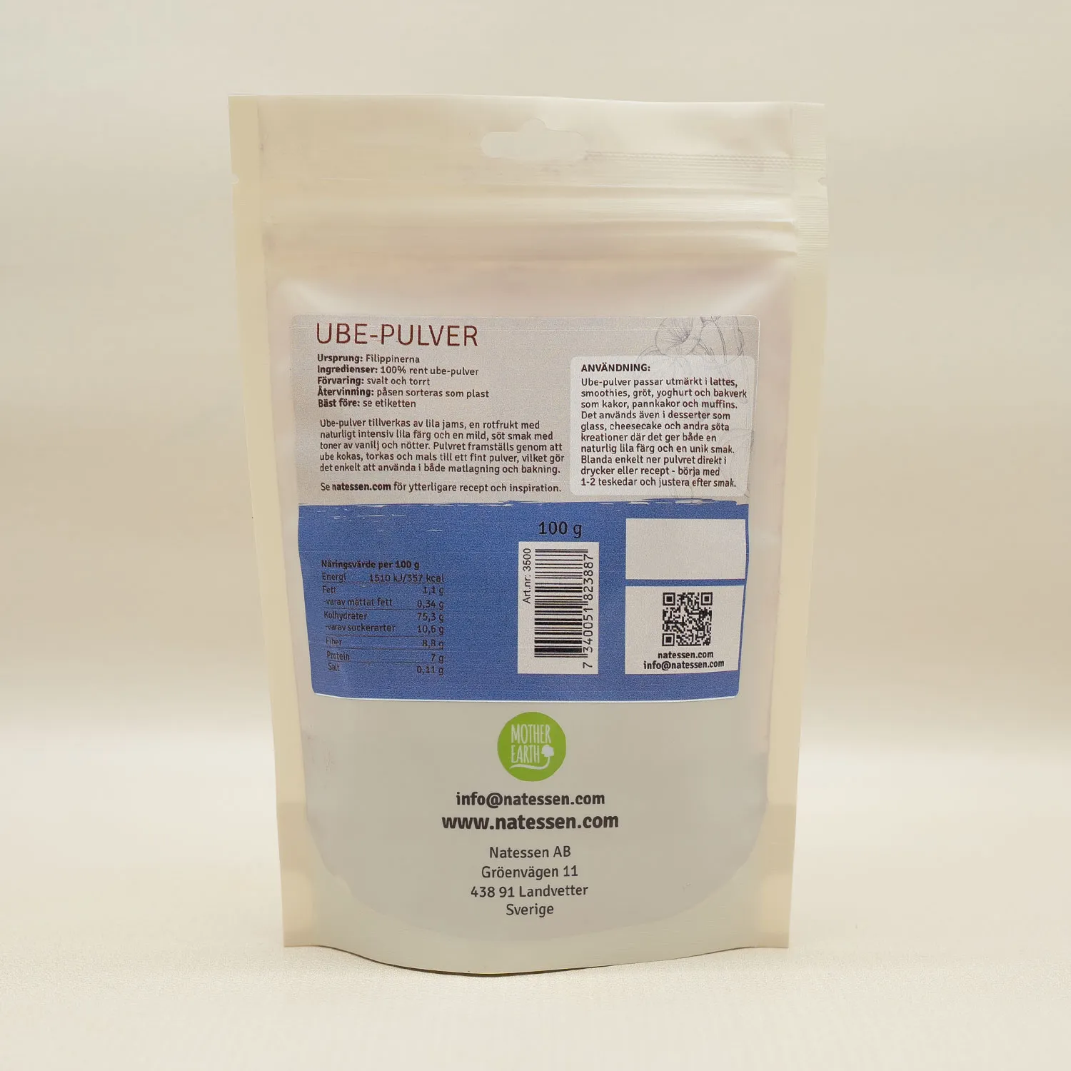 Natessen Mother Earth Ube Pulver ube-pulver 100 g premium