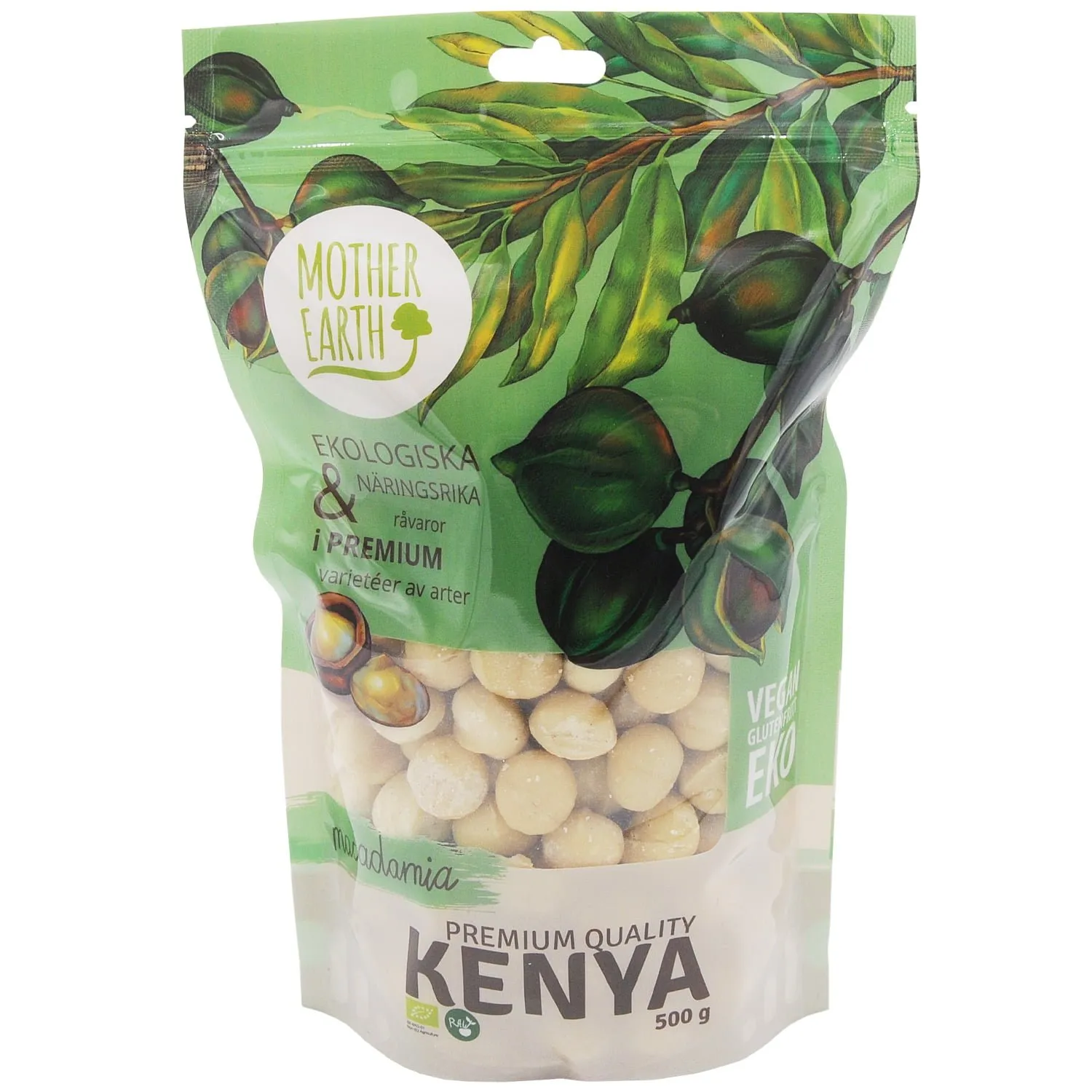 Natessen Mother Earth Premium makadamianøtter raw øko 500 g kremet