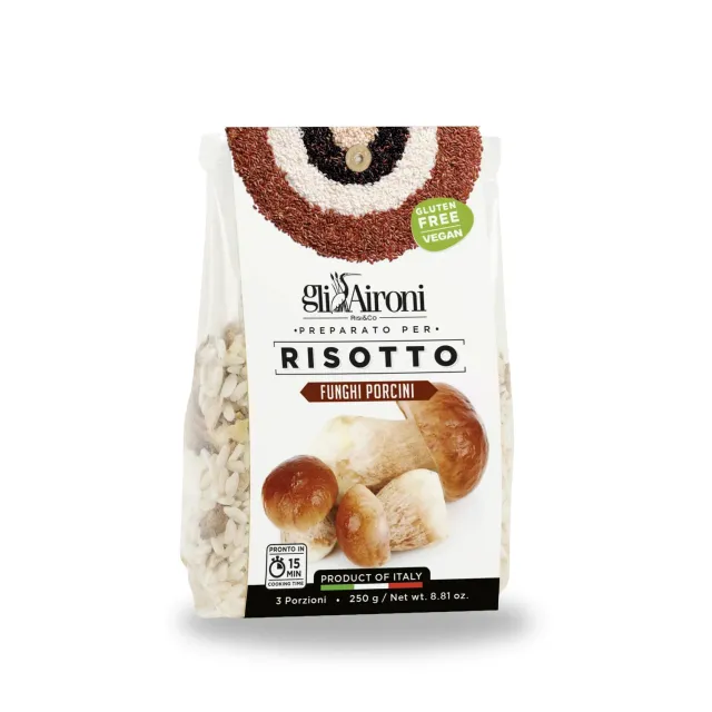 Gli Aironi risotto steinsopp glutenfri