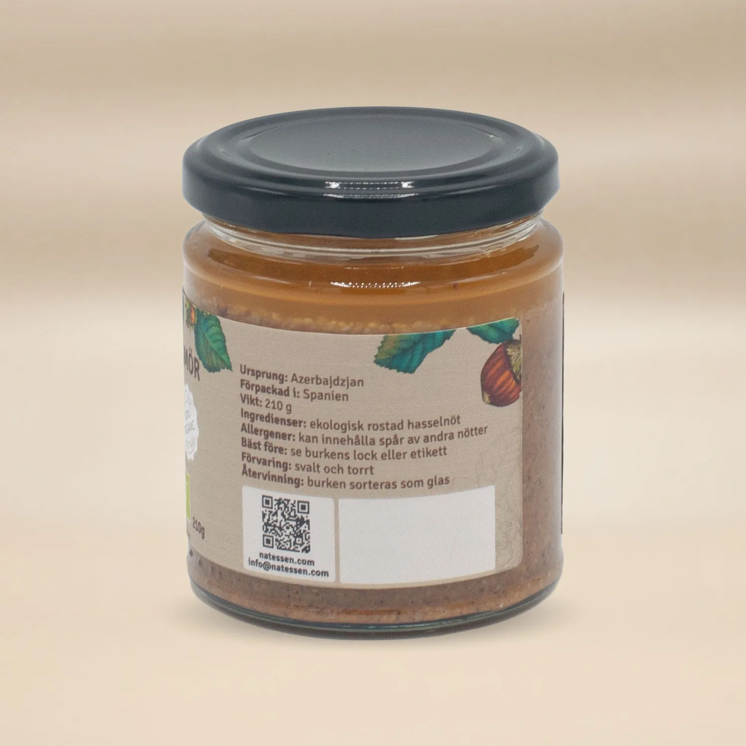 Natessen Mother Earth Premium hasselnøttsmør 210g crunchy