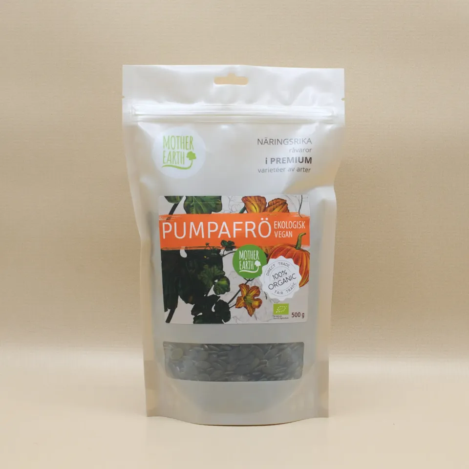 Natessen Mother Earth gresskarfrø øko 500 g rå