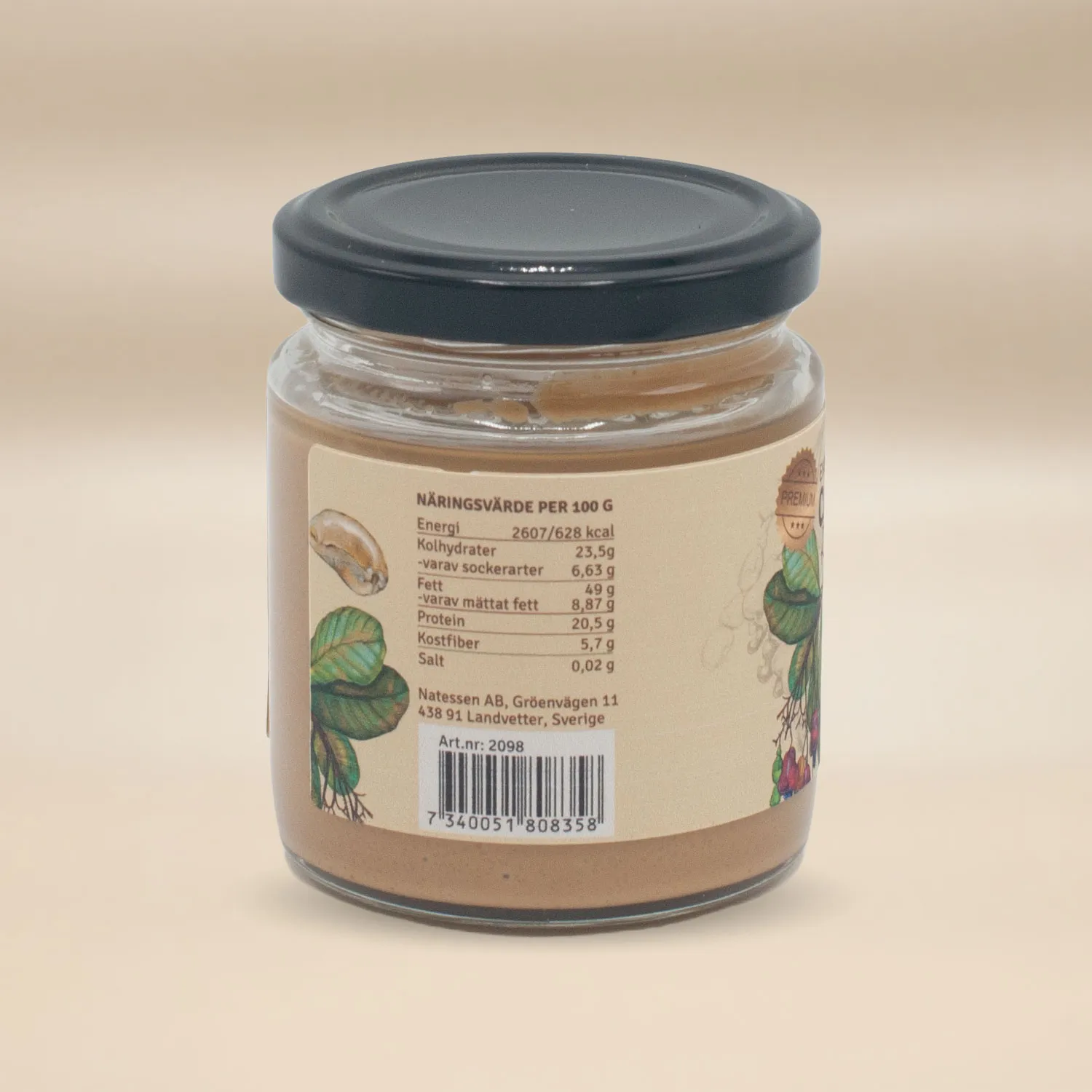 Natessen Mother Earth cashewsmør ristet 210 g premium